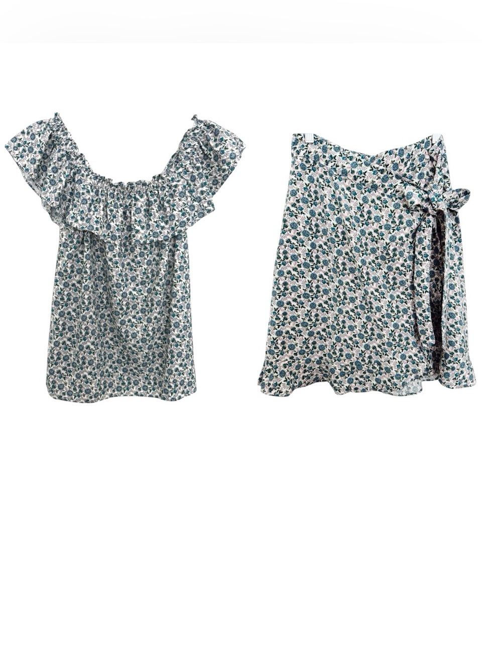 LOFT Floral Off Shoulder Ruffled Top Skirt Set